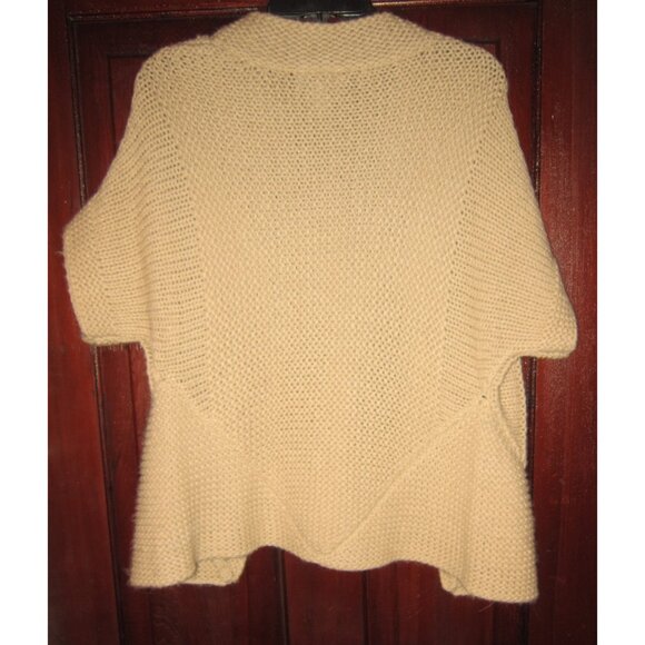 Ann Taylor Loft M Open Cardigan Sweater Jacket Topper Beige Chunky Knit Soft SS - Picture 2 of 3